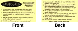 Women's Laminated Accountability Questions.